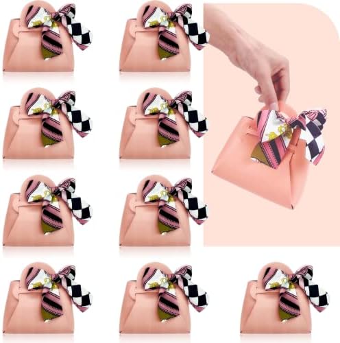 10 Pack PU Leather Pink Gift Boxes for Parties and Events