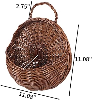 JJSQ Handmade Woven Wicker Hanging Storage Basket Brown 142x118x47 Inch