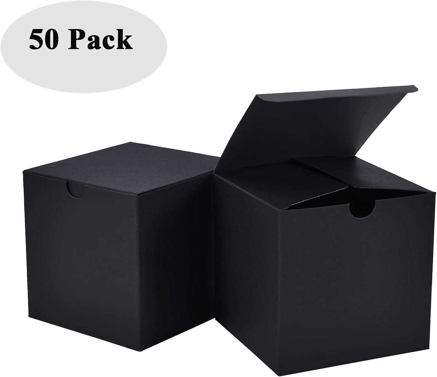 NIGNYA 50 Pack Black Gift Boxes 3x3x3 Inch