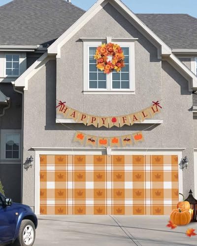 Thanksgiving Garage Door Cover 7x8ft Maple Leaf Design