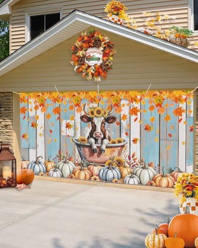 Fall Garage Door Banner Cover 7x8 Ft Thanksgiving Decor