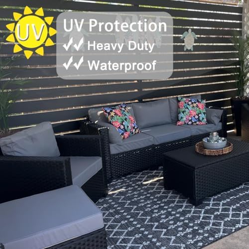 Oslimea 4 Pack 22x20x4 Inch Outdoor Cushion Covers Dark Grey