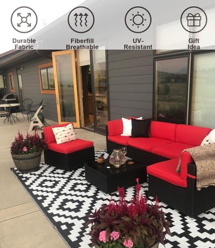 FLYMEI 4Pack 24x24x4 Outdoor Cushion Covers