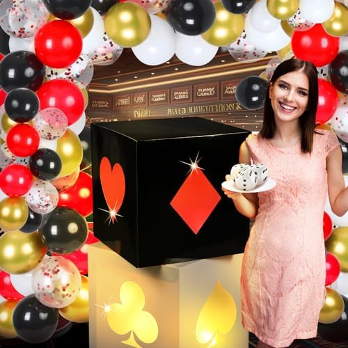 12 Piece Casino Favor Boxes with String Lights
