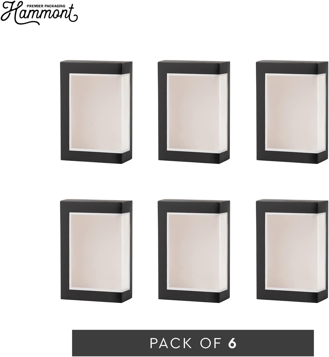 Hammont Cookie Boxes for Gift Giving - 6 Pack Black