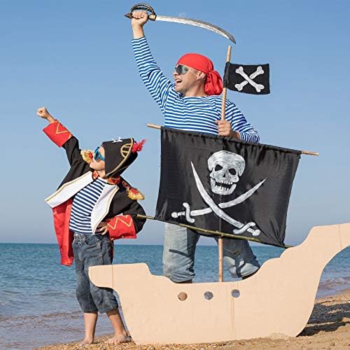 4 Pirate Flags Jolly Roger Halloween Decorations
