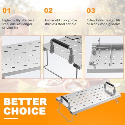 Adjustable Griddle Warming Rack for Blackstone 17 22 28 36 Inch
