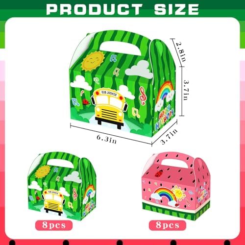16 Pcs Cartoon School Bus Melon Party Favors