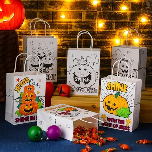 Zhanmai 24 Piece Halloween Gift Bags with Handle
