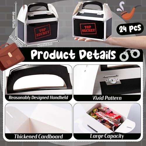 Top Secret Spy Party Favor Boxes 24Pcs