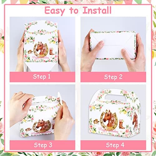 Fangleland 12Pcs Horse Party Favor Boxes for Birthday Supplies