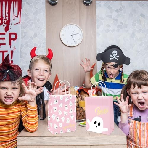 JarThenaAMCS 24Pcs Halloween Paper Gift Bags with Handles