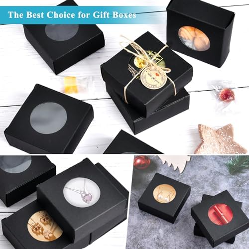 Worldity 100 Pcs Premium Soap Box with Clear Window and Hemp Rope