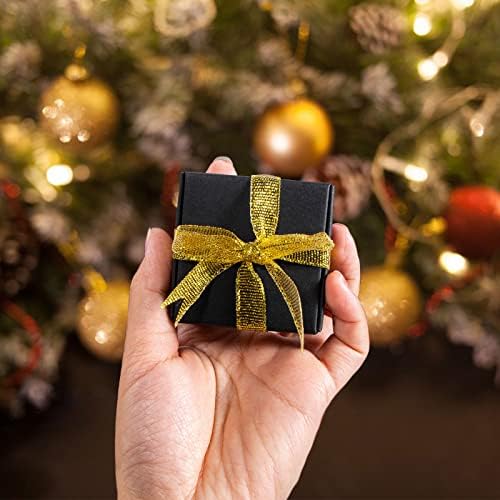 Nignya 100 Pcs Black Mini Gift Boxes Square Kraft Paper Favor Boxes