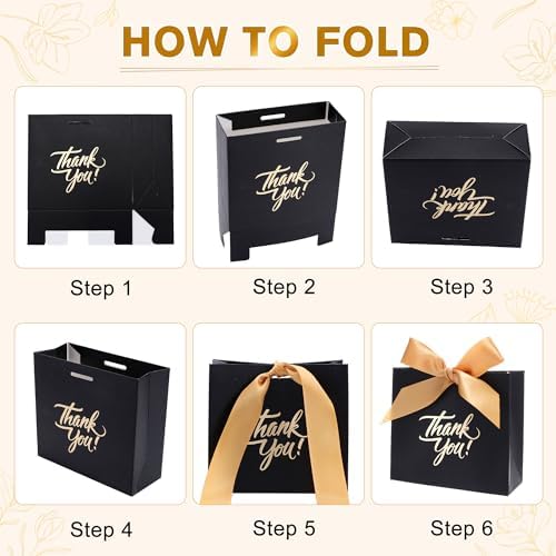 Yoption 50 Pcs Wedding Favor Boxes with Gold Bow