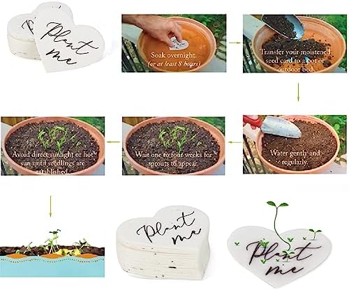 Mixrug 50 Plantable Wildflower Paper Heart Shaped Babyshower Favors