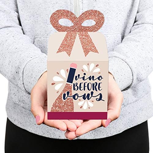 Big Dot of Happiness Vino Before Vows Bow Boxes Set of 12