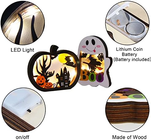 SULOLI Halloween Lighted Pumpkin and Ghost Decorations