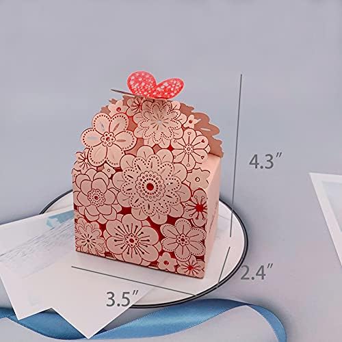 Suponey Pink Laser Cut Candy Boxes for Weddings and Parties 20 PCS