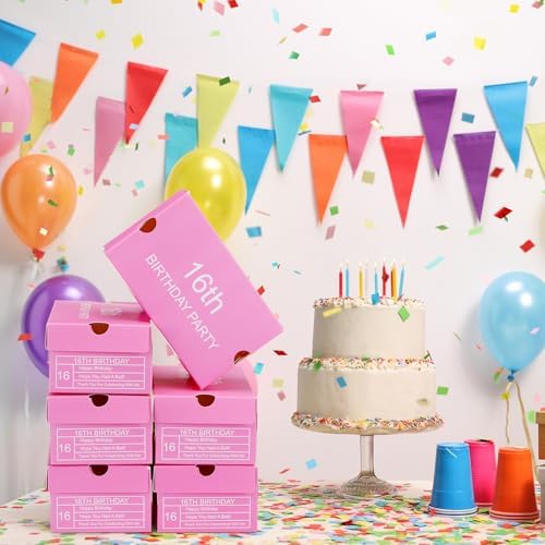 Gueevin 24 Pcs Mini Sneaker Gift Boxes Pink Party Decorations