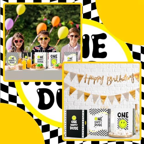 Yeaqee 24 Pcs Happy Dude Gift Bags with Handle