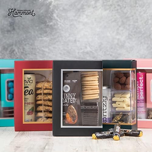 Hammont Cookie Boxes for Gift Giving - 6 Pack Black