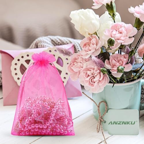 ANZNKU 100 Pack Assorted Organza Gift Bags 5x7 Inch
