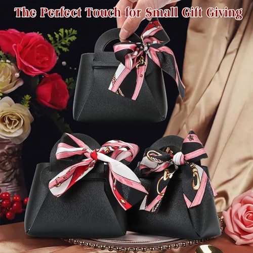 KAZIPA 12 Pack Faux Leather Gift Bags with Handle