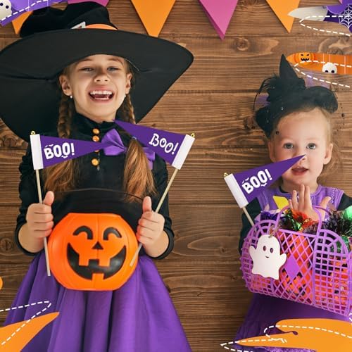 Gerrii 6 Pcs Halloween Boo Basket Treat Bags Party Favor
