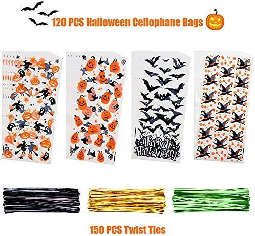 STEFORD Halloween Cellophane Bags 180 PCS