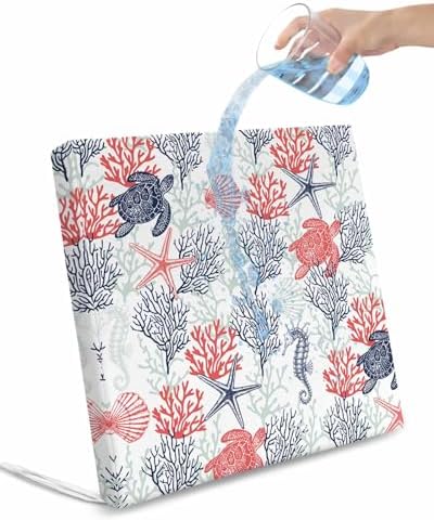 Red Navy Sea Turtle Waterproof Cushion Covers 4 Pack