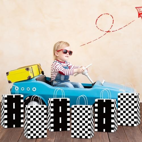 Qyeahkj 16Pcs Racing Car Gift Bags with Handles