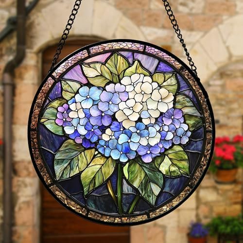 DASTOLL Stained Glass Window Hanging 78 in