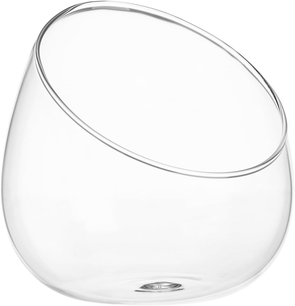 Angoily Slant Cut Glass Bowl Terrarium Container
