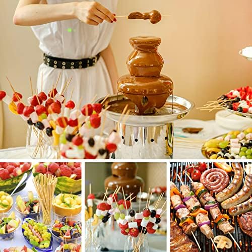 Hysagtek 300 Pcs Bamboo Skewers for BBQ and Chocolate Fountain