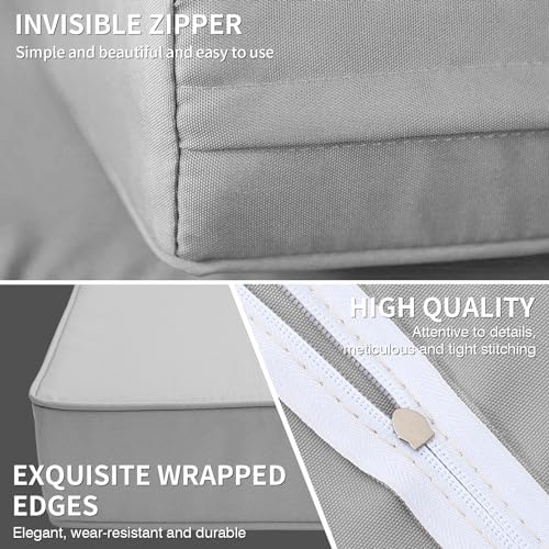 WAROOM 7 Piece Outdoor Cushion Cover Set Grey