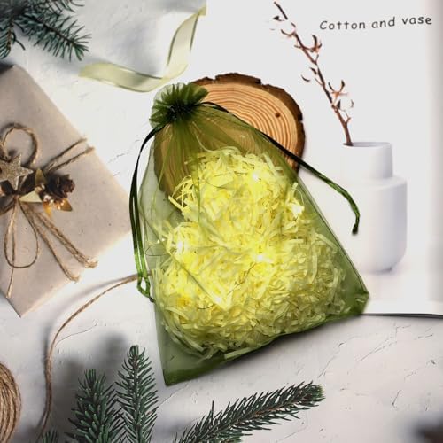 100pcs Organza Pouch Bags with Drawstring Moss Green
