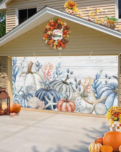 IDOWMAT 7x8ft Garage Door Cover with Grommets