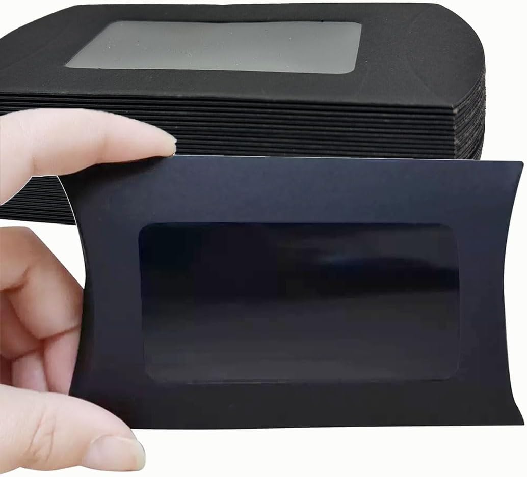 50Pcs Mini Cookie Box with Window Gift Packaging for Parties