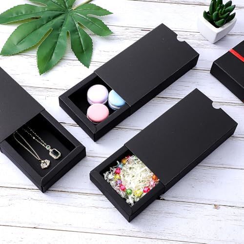 Telooco 30 Pack Black Kraft Gift Boxes