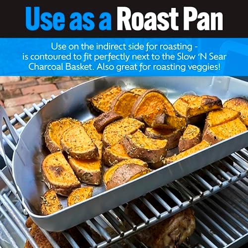 SnS Grills Drip N Griddle Pan 3-in-1 Kettle Grill Accessory