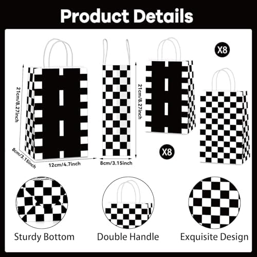 Qyeahkj 16Pcs Racing Car Gift Bags with Handles