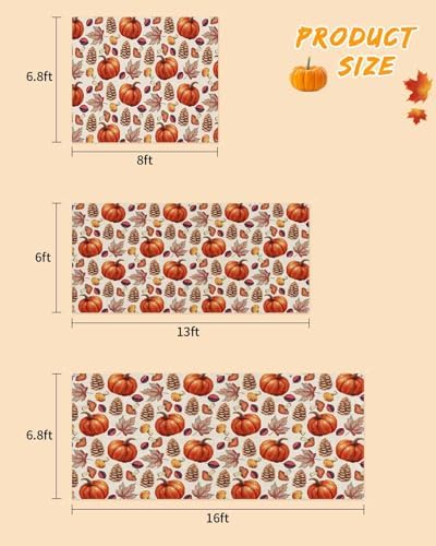 IDOWMAT Autumn Pumpkin Maple Leaf Garage Door Cover 7x8ft