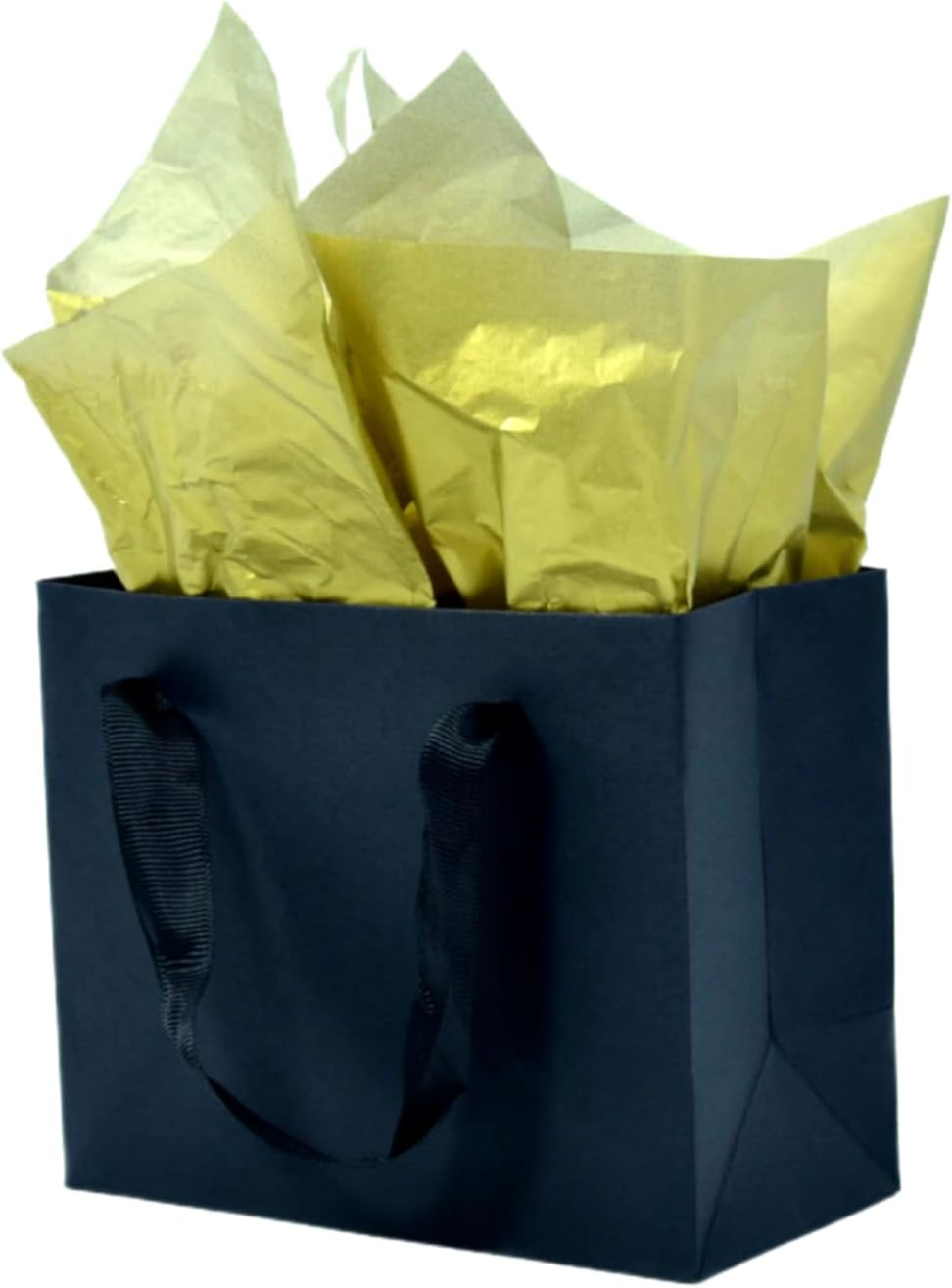 JUNESHE Mini Black Gift Bags with Handles 6 Pack