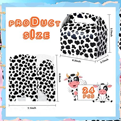 24 Pack Cow Print Gift Boxes for Parties and Celebrations