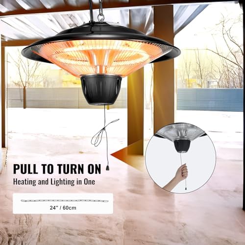 VEVOR Hanging Patio Heater 1500W Infrared Ceiling Heater