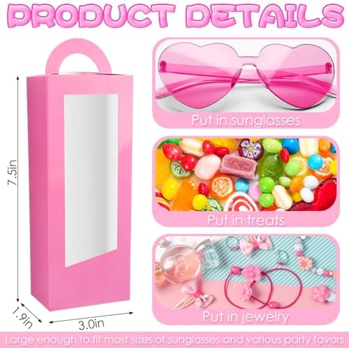 TecUnite 24 Pcs Pink Girl Party Favor Boxes