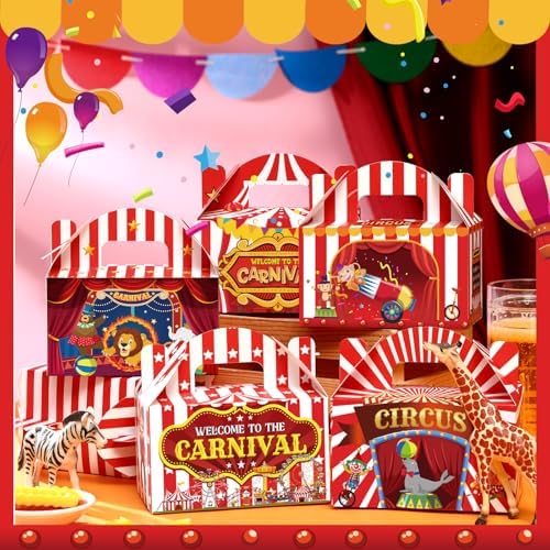 Dunzoom Carnival Themed Treat Boxes 24 Pcs