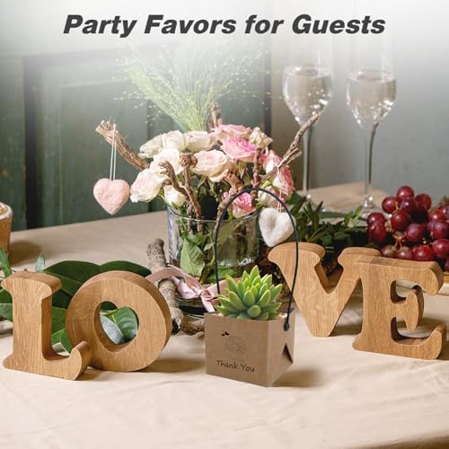 40Pcs Succulent Wrap Bags with Thank You Labels for Party Favors