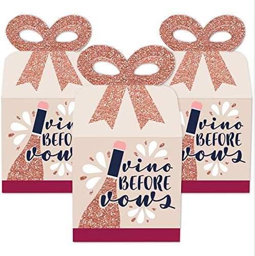 Big Dot of Happiness Vino Before Vows Bow Boxes Set of 12